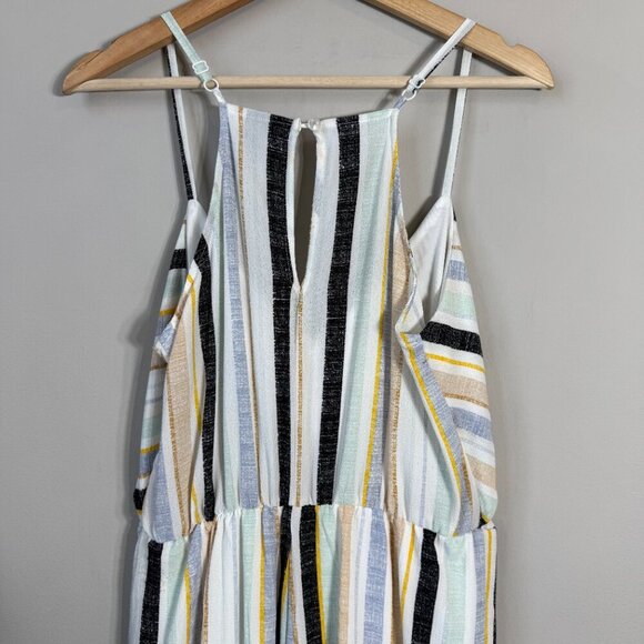 Daytrip Striped Wide Leg Jumpsuit Women's Small Multicolor Sleeveless Tie Front - Picture 10 of 11